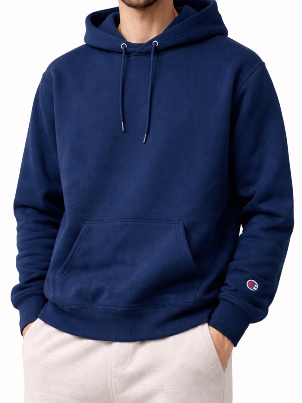 Champion Navy Hoodie Men’s Large Pullover Sweatshirt Classic Logo